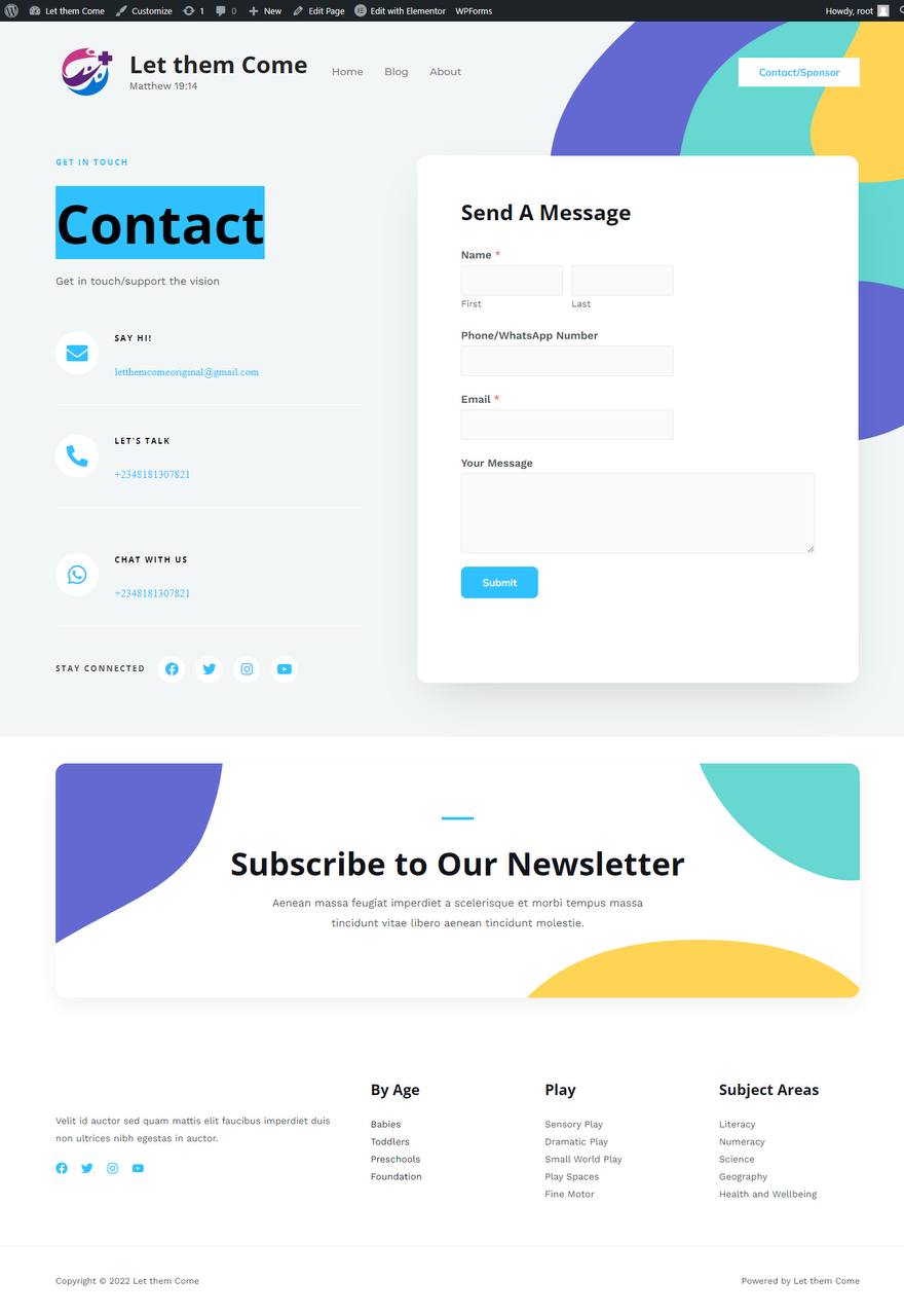 Website for Blog Let them come